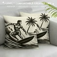 thumbnail image 3 of GOSMITH Palm Tree Decorative Throw Pillow Covers Sand Beach Surfing and Tropical Coconut Palms Blue Sky White Cloud Print Square Pillow Cases Cushion Covers for Home Sofa Bed, 3 of 5