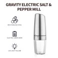 thumbnail image 6 of SPOORYYO Gravity Electric Salt and Pepper Grinder Set, Adjustable Coarseness, Automatic Mill with Blue LED Light, Battery-Powered, One-Hand Operated, 6 of 9