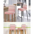 thumbnail image 5 of Pink Wooden Grain Bar Stool Covers Set of 6, Farmhouse Vintage Chic Textured Stretch Washable Bar Chair Covers with Backs, Removable Pub Counter Height Chair Cover for Kitchen Dining Room Cafe, 5 of 7