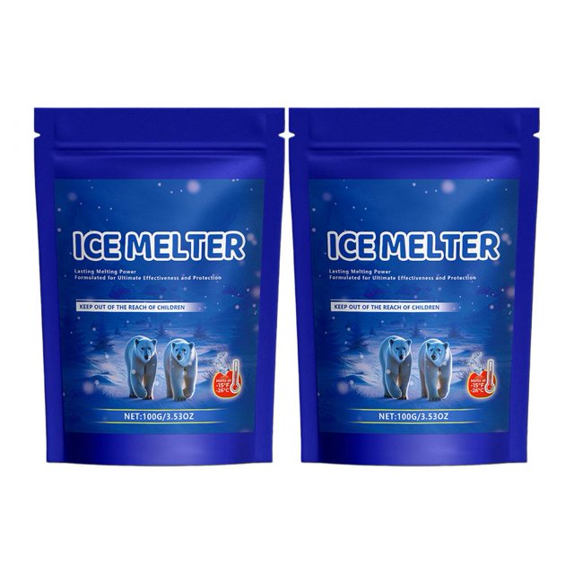 100g Ice Melt Safer For Concrete - SnowSalt Ice Melt, Hot SnowIce Removal