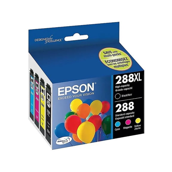 EPSON T288XL-BCS 288 DURABrite Ultra Ink High Capacity Black & Standard Color Cartridge Combo Pack Works with Expression XP-330, 430, 434, 340, 440, 446 Sold without manufacturer warranty