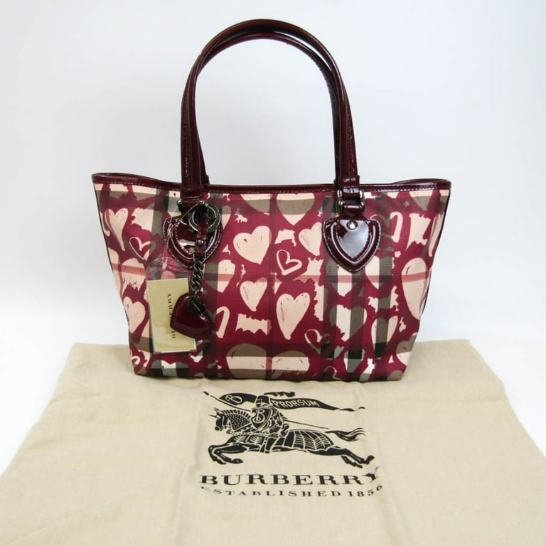 Pre Owned Burberry Heart Pattern 3640011 Women s PVC Leather Tote