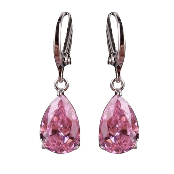 Fashionable Colorful Rhinestone Water Drop Earrings for Women, Alloy Material, Stylish Jewelry, Gift for Special Occasions, 2cm Size