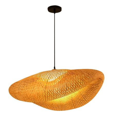 

Light Pendant Bamboo Ceiling Chandelier Lighting Lamp Woven Rattan Vintage Lampshade Shade Fixture Basket Fixtures Hat