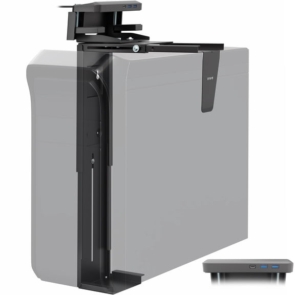 VIVO Large Clamp-on and Wall PC Mount, Computer Case Holder with 135° Swivel