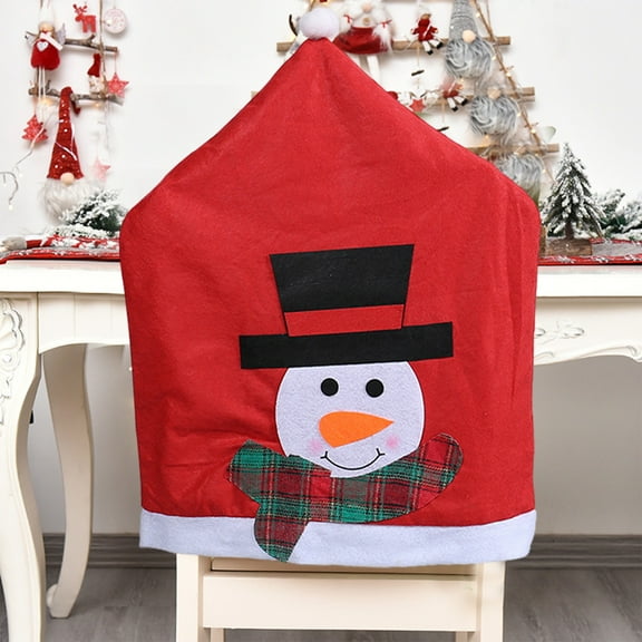 Christmas Holiday Savings 2024! QTOCIO Christmas Decorations, Christmas Chair Covers, Christmas Chair Back Covers Dining Room Chair Slipcovers Removable Washable Chair Protector Chairs Covers