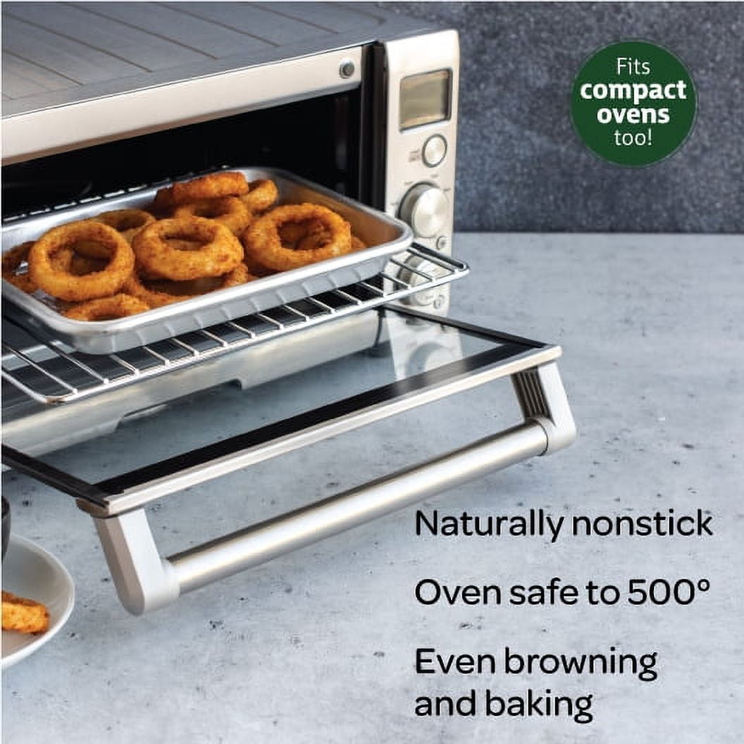 Nordic Ware Naturals 10" x 7" Aluminum Eighth Sheet, Rectangular Cookie & Baking Sheet Pan