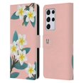 thumbnail image 1 of Head Case Designs Watercolour Flowers 2 Plumeria Leather Book Wallet Case Cover Compatible with Samsung Galaxy S21 Ultra 5G, 1 of 6