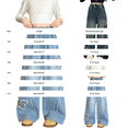 thumbnail image 3 of JLMSPLWG Preppy Jeans for Kids Wide-Leg Jean Butterfly Embroidery Patchwork Teen Girls Vintage High Waist Patchwork Pants Streetwear Tween Girls Personalized Cargo Denim Jeans Toddler Girl Clothes, 3 of 3