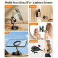 thumbnail image 3 of Hands-Free Magnetic Shower Wall Phone Holder,  360° Adjustable Phone Mount Stick On Makeup Mirror Bathroom Stand For iPhone 16 15 14 13 12 Vlogging, 3 of 11
