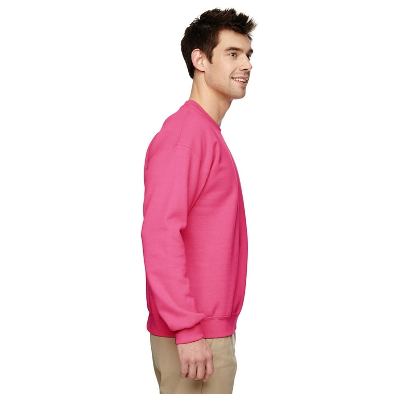Gildan Mens Heavy Blend Crewneck Sweatshirt XL Safety Pink