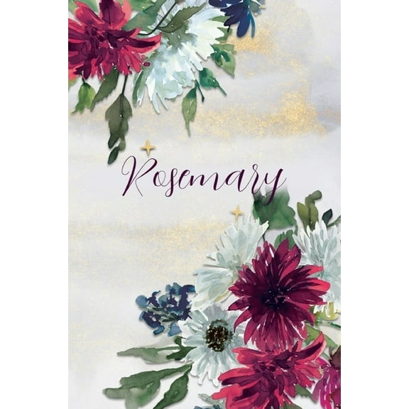 Rosemary: Personalized Journal Gift Idea for Women (Burgundy and White Mums) (Paperback)