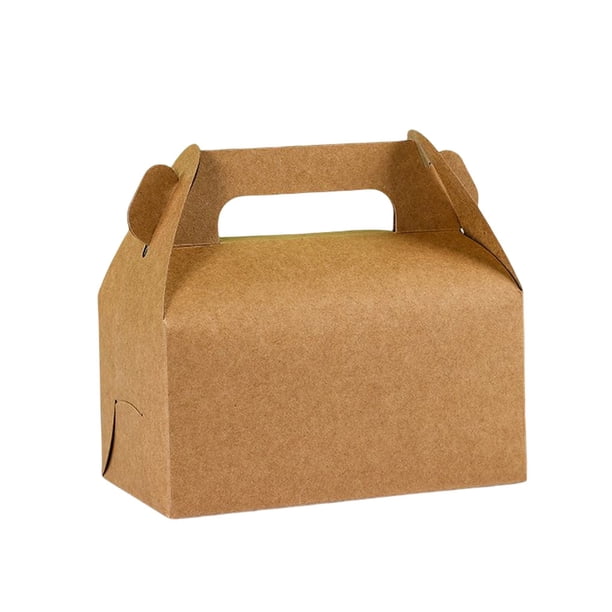 Cateissary Caja de almacenamiento de pasteles con asas Cajas de fiesta Comida Snacks Regalos Caja de embalaje Tarta de huevo para el hogar Restaurante Organizadores de utensilios de cocina Marrón Cateissary HA081867-01