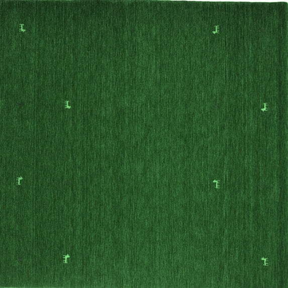 Ahgly Company Indoor Square Abstract Emerald Green Contemporary Area Rugs, 8' Square