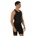 thumbnail image 5 of Nyeemya Men's Zip Up Racer Back Unitard Swimming Wetsuit Sleeveless Drifting Surfing Kayaking Rowing Black L, 5 of 7