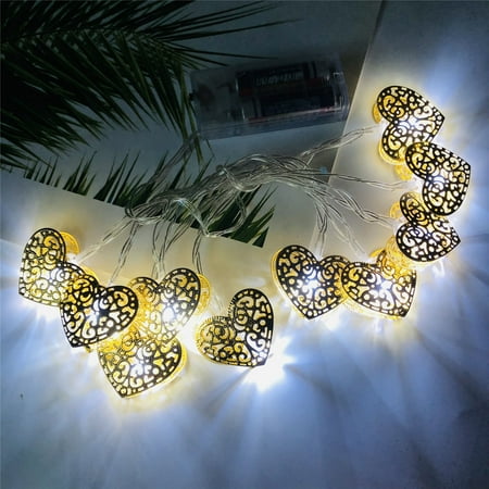 Tarmeek Valentines Day Decorations String Lights - 5.4ft 10 Led Love Heart Fairy Lights Valentines Day Light Decor Battery Operated Lantern Lights for Home Bedroom Wedding Anniversary Party Decor