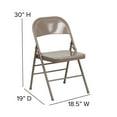 thumbnail image 6 of Flash Furniture HERCULES Series Triple Braced & Double Hinged Beige Metal Folding Chair, 6 of 12