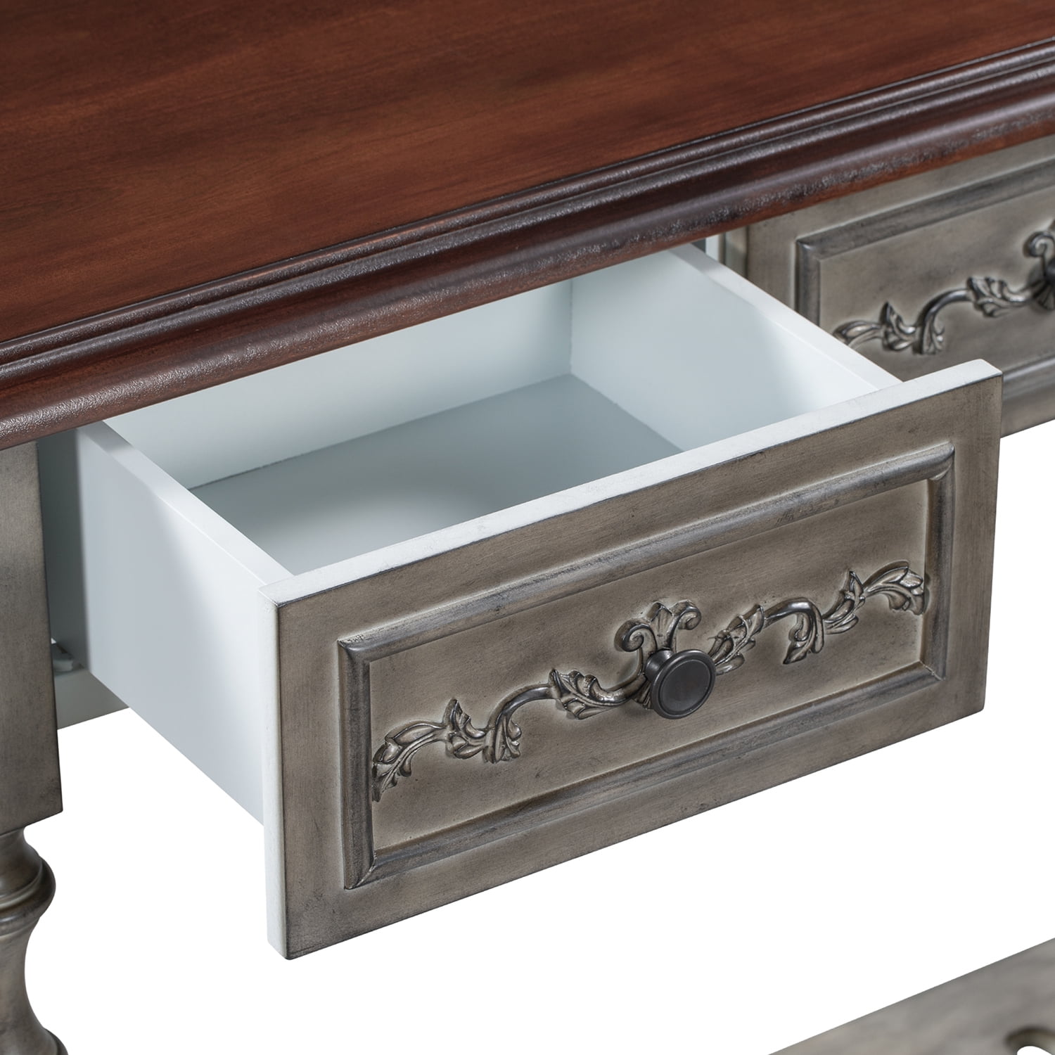 Kadyn Contemporary Curved Console Table, 52" French Entryway Table with 4 Drawers and Storage Shelf, MDF Country Sofa Table for Hallway Living Room, Sideboard Buffet , Antique Gray Kadyn Contemporary Curved Console Table, 52" French Entryway Table with 4 Drawers and Storage Shelf, MDF Country Sofa Table for Hallway Living Room, Sideboard Buffet , Antique Gray
