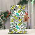 thumbnail image 5 of Rocae Funny Dinosaurs on Stripes for Christmas Drawstring Linen Gift Bag with Drawstrings Treat Bag Goody Present Bags for Christmas Party Favor-Small, 5 of 9