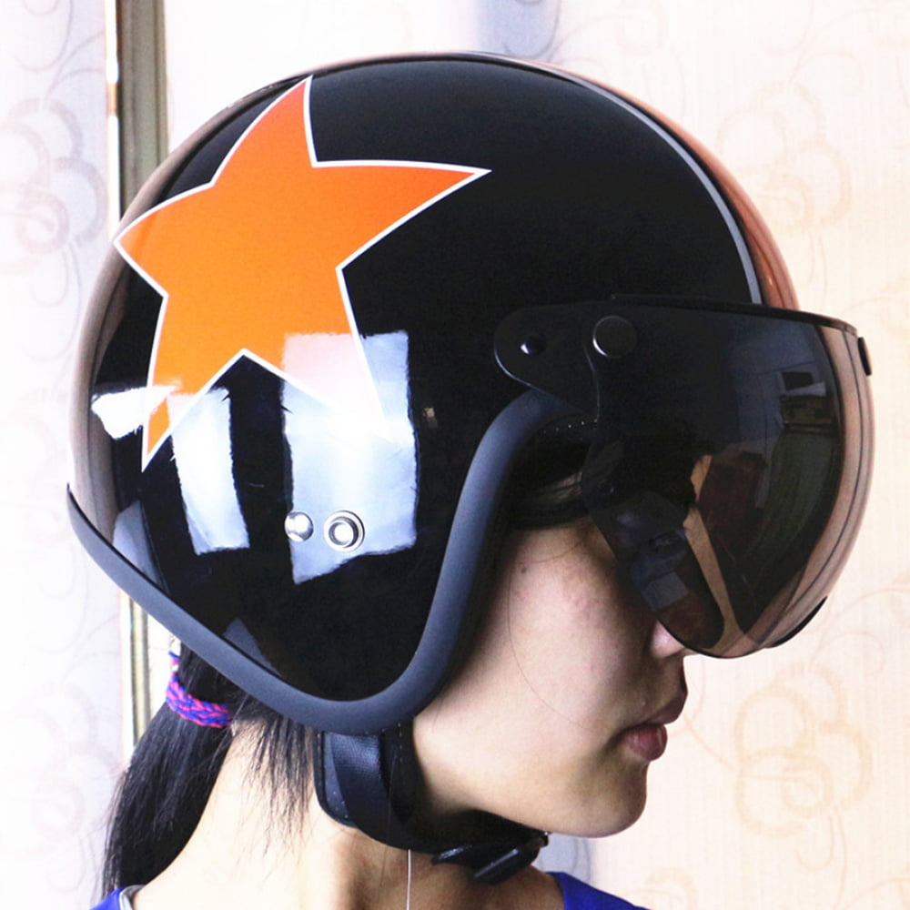 Windshield Visor 3-Snap Universal Motorcycle Helmet Half Open Face Wind Visor 