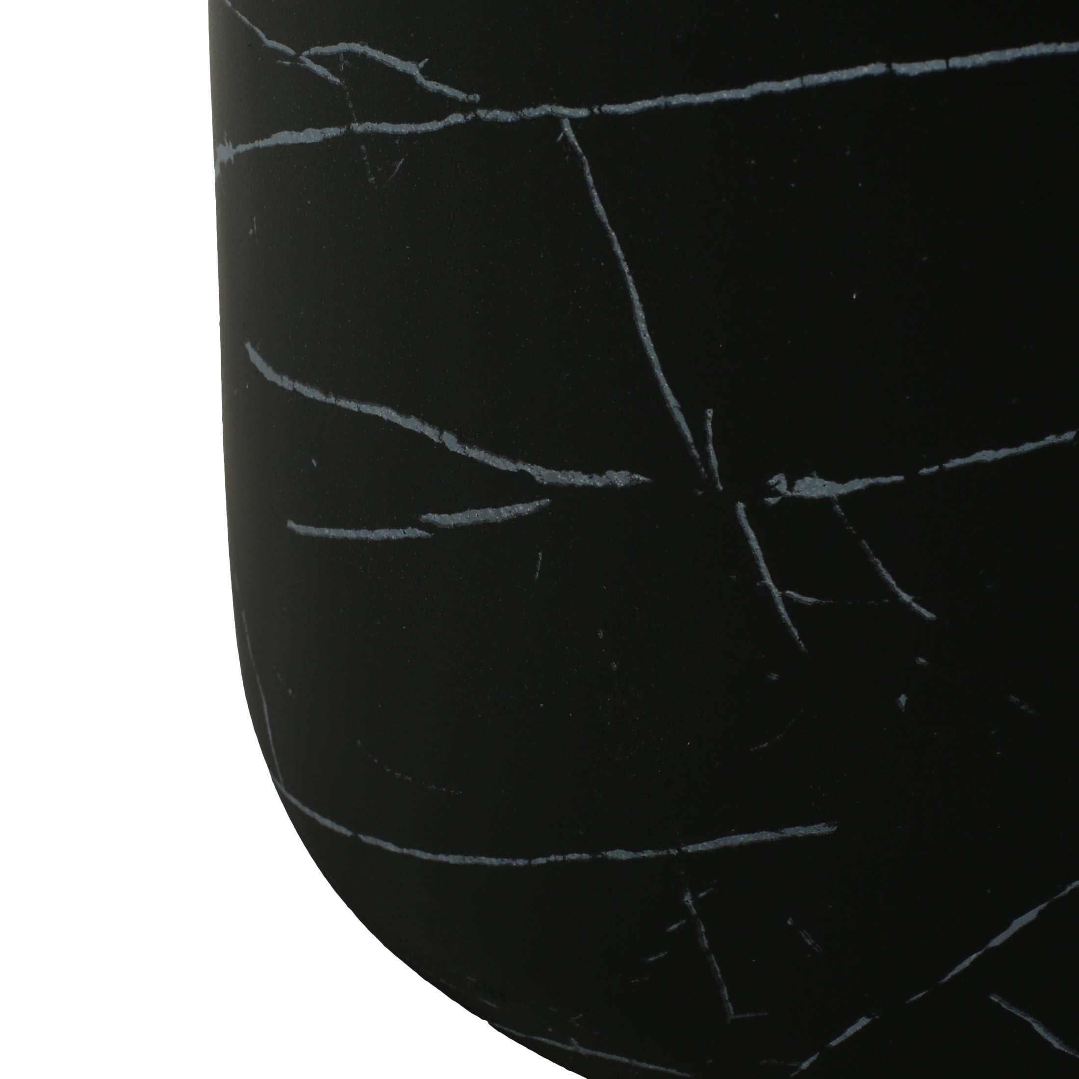 Zayden Outdoor Patio Round Accent Table, Concrete, Black Marble
