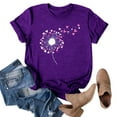 thumbnail image 4 of Tittly T Shirts for Women Tshirts Shirts Womens Dandelion Graphic T Shirts Teen Cute Sunflower Print Casual Tops Graphic Tees Summer Tops Purple XL, 4 of 4