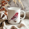 thumbnail image 5 of Bird Watching Mug, Purple Finch Song Bird Mug, 11oz or 15oz White Ceramic Coffee Mug Gift for Bird Watchers, 5 of 9