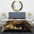 thumbnail image 3 of Designart "Woman Surrounded by Black and Gold Butterflies I" Contemporary Glam Bedding Covert Set - Woman Butterfly Black Fashion Bed Set With 2 Shams, 3 of 6
