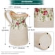 thumbnail image 3 of Sungmor Jarrón vintage de cerámica – jarrón rústico estilo granja con asa para flores secas, follaje y acento del hogar. Jarra floral blanca en relieve, esmalte craquelado tipo hielo, 9.2", 3 of 8