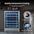 thumbnail image 6 of Yeego 24 Inch Dual Zone Wine Fridge Cooler, Holds 52 Bottles, 40-65°F Wine Refrigerator with Glass Door, Built-in and Freestanding Under Counter, 6 of 8