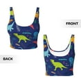 thumbnail image 5 of Haiem Dinosaurs Pattern Womens Sports Bra - U Neck Padded Low Impact Yoga Bra Workout Crop Top Gym Moisture-Wicking Workout Vest -XX-Large, 5 of 9