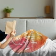 thumbnail image 3 of Saying Soft Flannel Fleece Throw Blanket, Message on Grunge Vibrant Background Happiness, Cozy Plush for Indoor and Outdoor Use, 50" x 70", Dark Coral Orange Yellow, by Ambesonne, 3 of 5