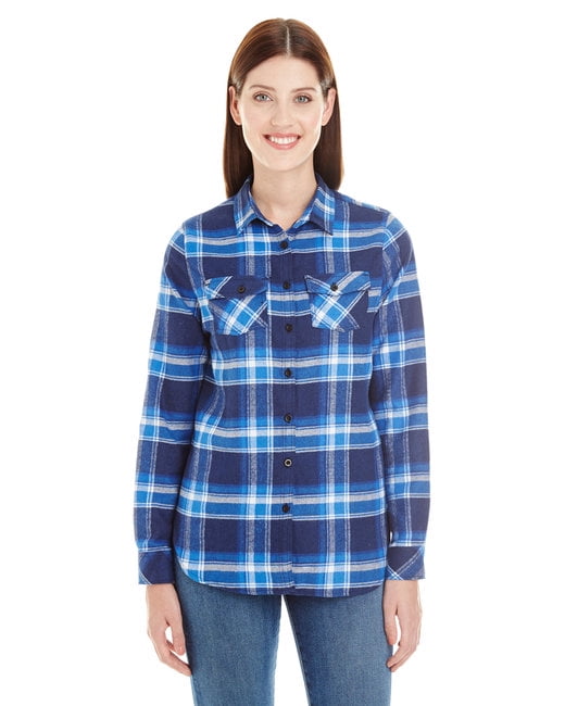 Burnside Women's Yarn-Dyed Long Sleeve Flannel Shirt - Walmart.com