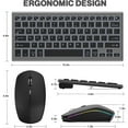 thumbnail image 6 of Wireless Bluetooth Aluminum Keyboard Multi-Device Rechargeable Illuminated Full Size Computer Backlight Keyboard Mouse Set, 6 of 9