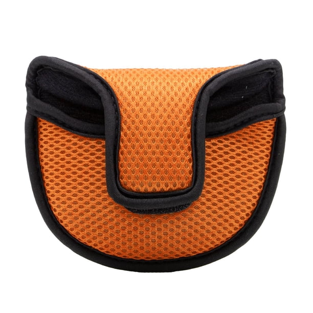 Fundas para palos de golf ligeras y fáciles de usar, tapa protectora de malla de nailon para putter naranja