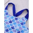 thumbnail image 5 of DPOIS Kids Girls One-Piece Sleeveless Criss Cross Swimsuit Sport Athletic Bathing Suit Blue Fish Scales 10, 5 of 7