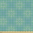 thumbnail image 2 of Abstract Fabric by the Yard, Repeating Flower Inspired Art Motifs Pointy Drawings Illustration, Decorative Upholstery Fabric for Chairs & Home Accents, Cadet Blue Pale Green by Ambesonne, 2 of 5