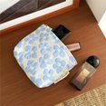 thumbnail image 3 of Small Floral Cosmetic Bag Portable Makeup Pouch for Handbags, 6.3x5.5 Inch Polyester and Canvas Mini Toiletry Organizer for Daily Travel and Storage Blue, 3 of 3