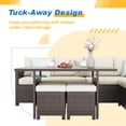 thumbnail image 3 of Heynemo 7-Piece Outdoor Patio Furniture Set, All-Weather Wicker Outdoor Dining Set with Table, Chairs & Ottoman, Beige, 3 of 11