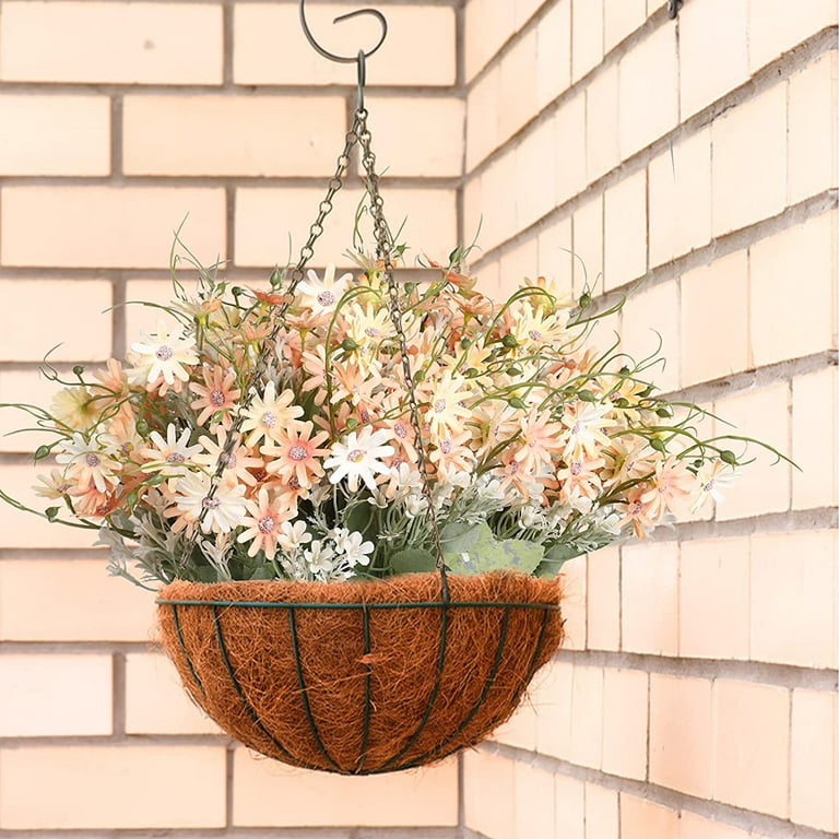 Morttic 6Pcs Artificial Silk Daisy Flower Bouquet for Home Table  Centerpieces Arrangement Decoration (White)