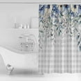 thumbnail image 4 of Extra Long Shower Curtain 72x84 Inch, Eucalyptus Flowers Shower Curtain Waterproof Bathroom Decor Botanical Floral Leaves Gray Plaid Fabric Bath Curtain Set Accessories with Hooks, 4 of 6