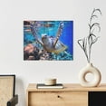 thumbnail image 6 of Picia Sea Turtle Swims Pattern Decorative Picture – Unique Wall Art, Modern Canvas Print for Trendy Interiors (Horizontal), 6 of 6