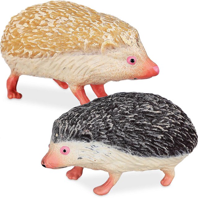 2Pcs Simulation Hedgehog Decorative Ornaments DIY Statue Wild Jungle Animal Figures for Micro landscape
