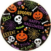 Spooktacular Halloween Gang Disposable Round Dessert Paper Plates, 7" Pack of 60.