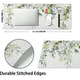 thumbnail image 2 of Sage Green Leaves Gaming Mouse Pad XL Spring Summer Floral Extended Large Desk Mat White Big Mousepad Non-Slip Rubber Base Stitched Edge Long Desk Pad for Desktop Office Computer Gamer,31.5×11.8 in, 2 of 6