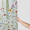 thumbnail image 3 of Awypu Chic Modern Bathroom Decor Vintage Floral Border Herbs and Wild Flowers Botanical Engraving Style Colorful Field Waterproof Shower Curtain White, 3 of 7