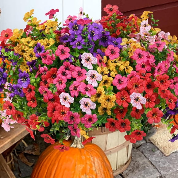 Flores artificiales Trytuny resistentes a los rayos UV para exteriores, paquete de 16