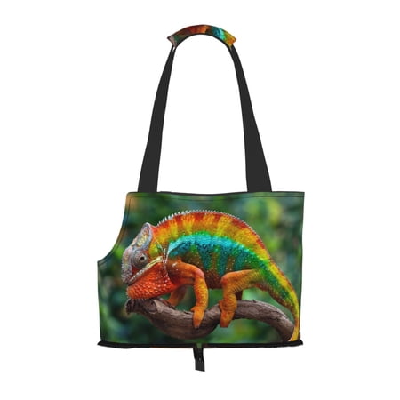 Honeii Chameleon Pattern Pet Carrier Bag for Puppy Cat Small Dog Carrier Handbag Pets Tote Purse Picnic Travel Outdoor