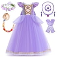 thumbnail image 2 of Vestido de princesa Rapunzel para niñas, vestido de fiesta cosplay, regalo de cumpleaños para niños, ropa de fiesta de cumpleaños, disfraz de Halloween zhangyuxiang unisex, 2 of 2