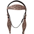 thumbnail image 3 of HILASON Western Horse Headstall Breast Collar Set Tack Genuine American Leather Floral Rough Out Dark Brown, 3 of 8
